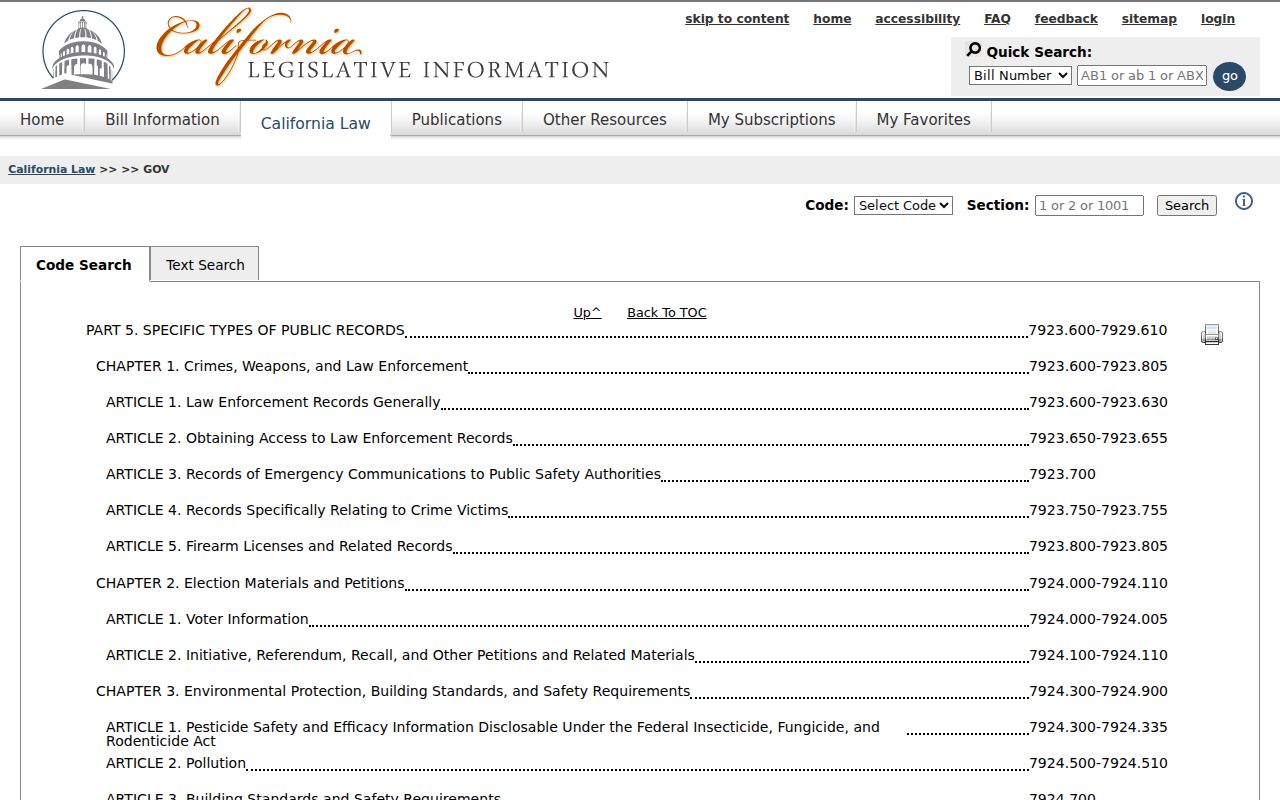 Glendora neighbors reference to California Public Records Act text